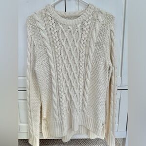 Abercrombie & Fitch Womens Cable Knit Sweater Cream Color